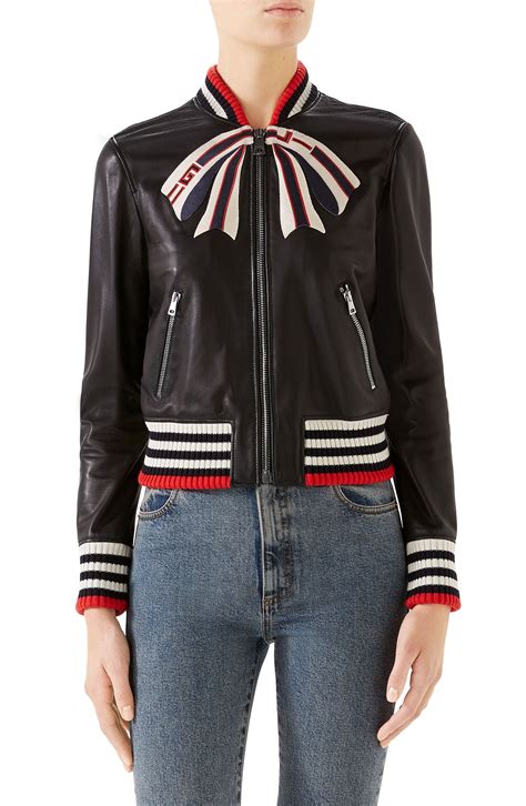 buy gucci leather jacket|Coats and Jackets for Women .